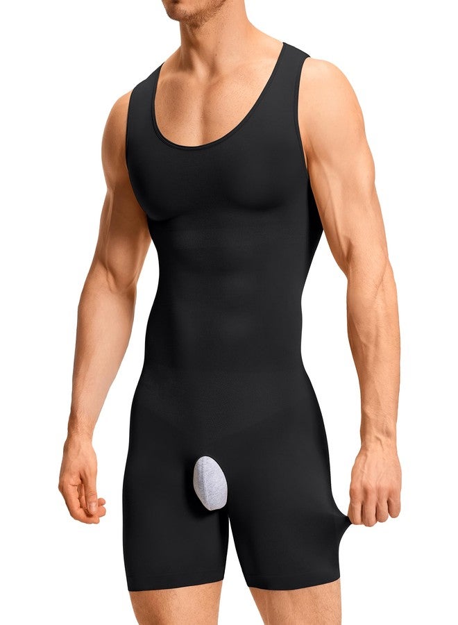 TAILONG Mens Shapewear Tummy Control Bodysuit Sleeveless Compression Shirts Slimming Body Shaper Fajas Para Hombres Black - Image 1